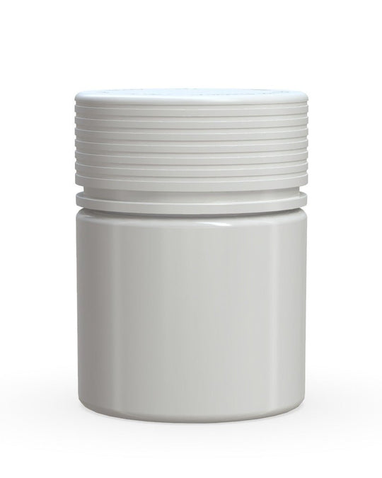 CHUBBY GORILLA Child Resistant White Plastic Thick Wall Spiral Jar w/ White Cap | 55mm - 2oz | Sample - 1