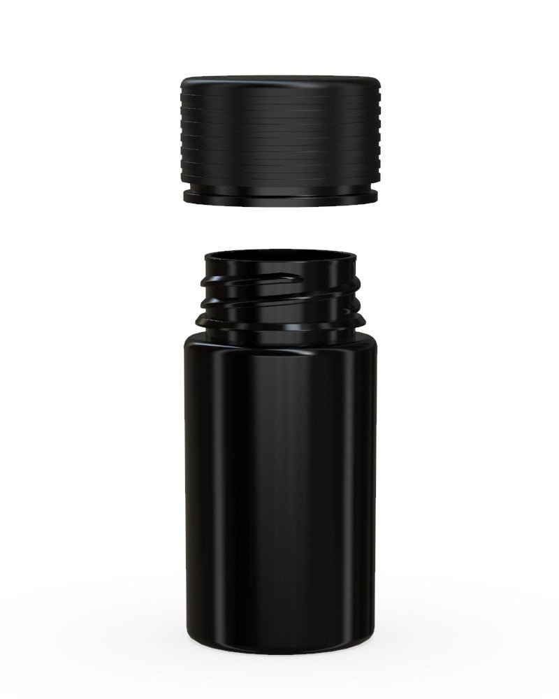 CHUBBY GORILLA | Child Resistant Black Plastic Mini Spiral Jar w/ Black Cap | 55mm - 1oz - 200 Count - 3