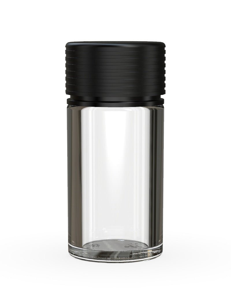 CHUBBY GORILLA | Child Resistant Clear Plastic Mini Spiral Jar w/ Black Cap | 55mm - 1oz - 200 Count - 1
