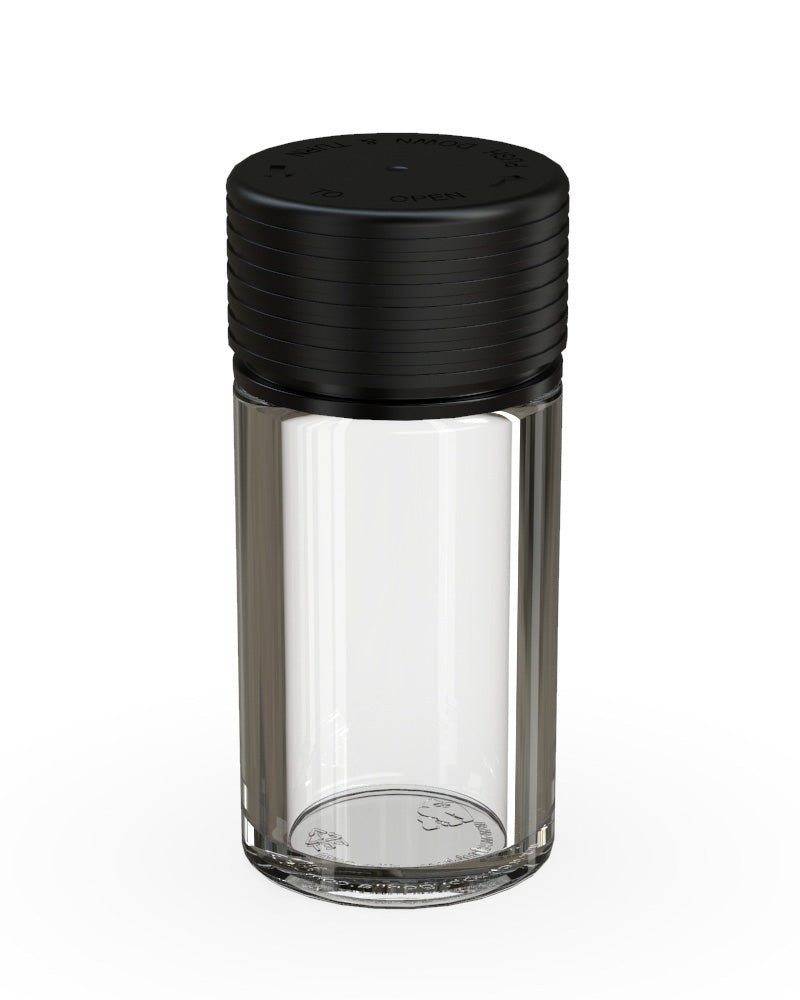 CHUBBY GORILLA | Child Resistant Clear Plastic Mini Spiral Jar w/ Black Cap | 55mm - 1oz - 200 Count - 2