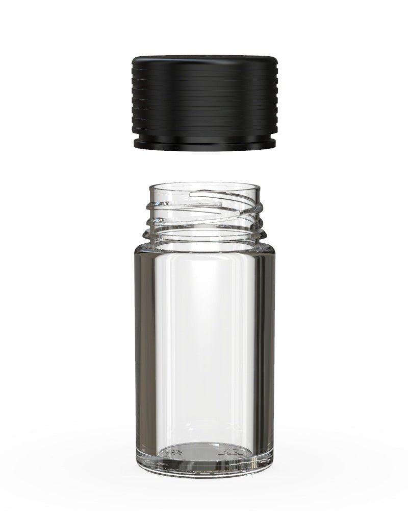 CHUBBY GORILLA | Child Resistant Clear Plastic Mini Spiral Jar w/ Black Cap | 55mm - 1oz - 200 Count - 3
