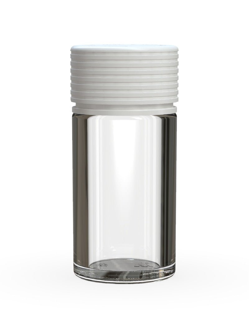 CHUBBY GORILLA | Child Resistant Clear Plastic Mini Spiral Jar w/ White Cap | 55mm - 1oz - 200 Count - 1