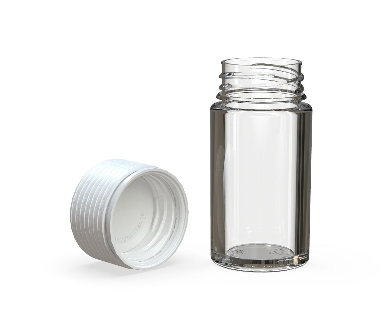 CHUBBY GORILLA | Child Resistant Clear Plastic Mini Spiral Jar w/ White Cap | 55mm - 1oz - 200 Count - 4