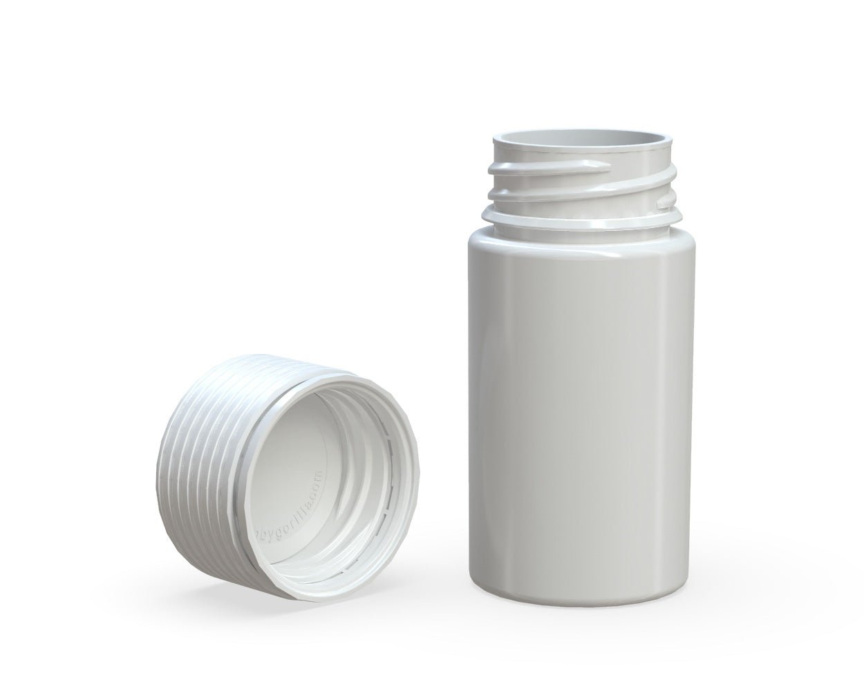 CHUBBY GORILLA | Child Resistant White Plastic Mini Spiral Jar w/ White Cap | 55mm - 1oz - 200 Count - 4
