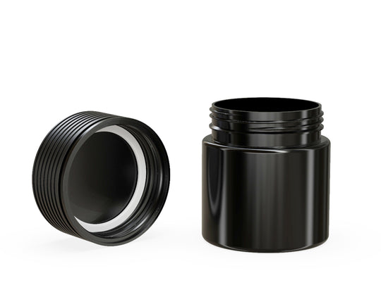 CHUBBY GORILLA | Child Resistant Black Plastic Spiral Jar w/ Black Cap | 55mm - 3oz - 400 Count