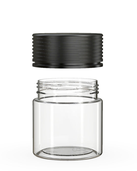 CHUBBY GORILLA | Child Resistant Clear Plastic Spiral Jar w/ Black Cap | 55mm - 3oz - 400 Count