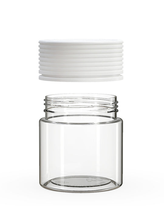 CHUBBY GORILLA | Child Resistant Clear Plastic Spiral Jar w/ White Cap | 55mm - 3oz - 400 Count