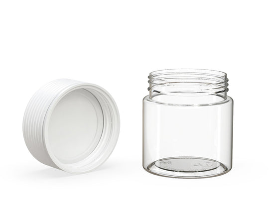 CHUBBY GORILLA | Child Resistant Clear Plastic Spiral Jar w/ White Cap | 55mm - 3oz - 400 Count