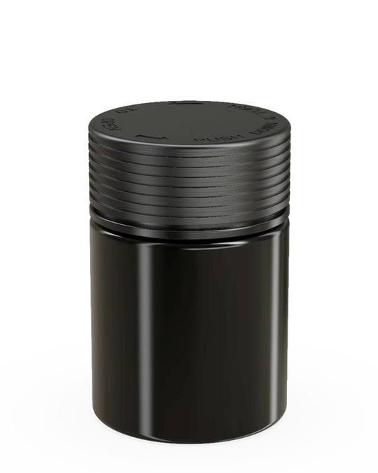 CHUBBY GORILLA | Child Resistant Black Plastic Spiral Jar w/ Black Cap | 55mm - 4oz - 400 Count