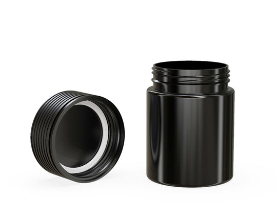 CHUBBY GORILLA | Child Resistant Black Plastic Spiral Jar w/ Black Cap | 55mm - 4oz - 400 Count