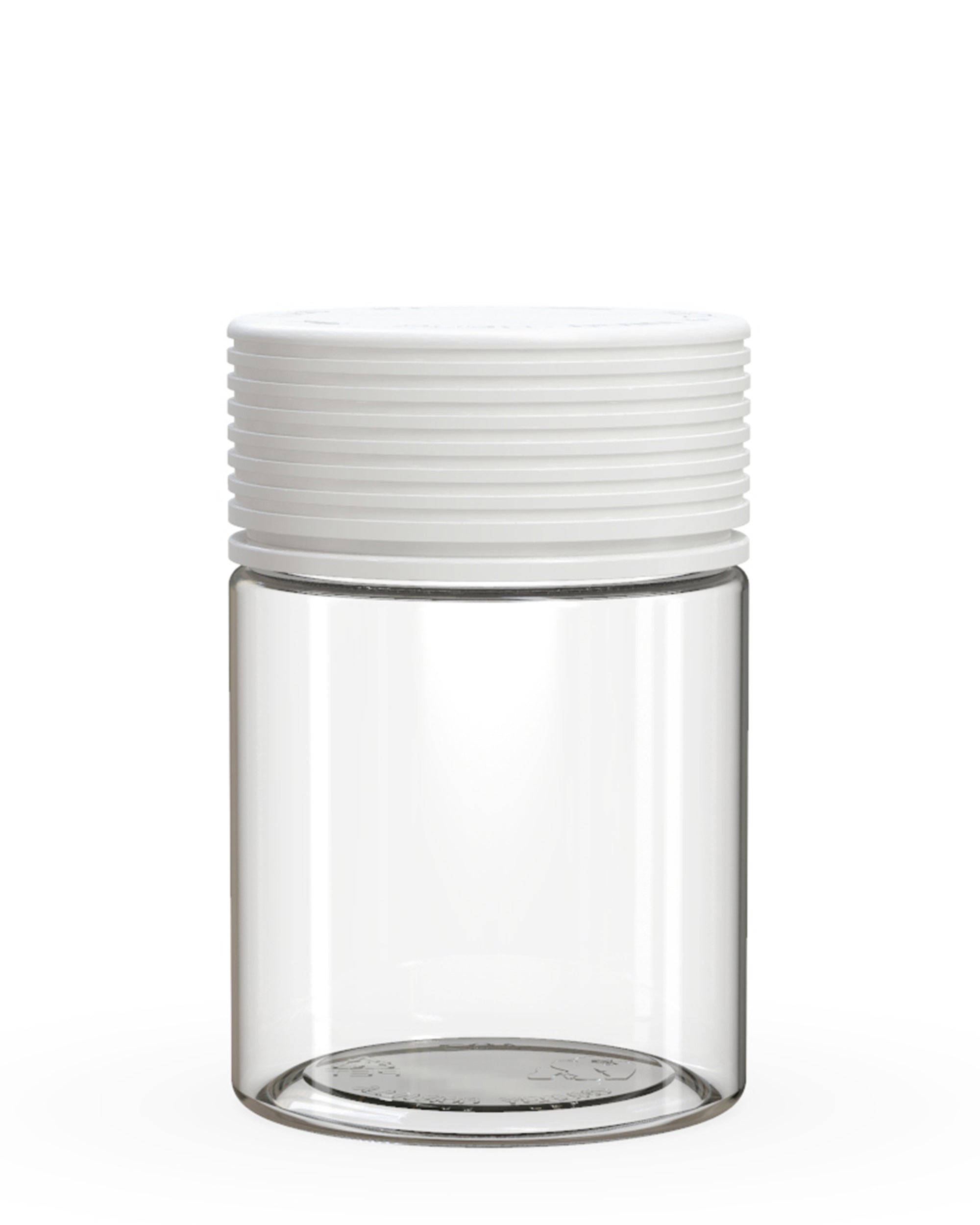 CHUBBY GORILLA | Child Resistant Clear Plastic Spiral Jar w/ White Cap | 55mm - 4oz - 400 Count