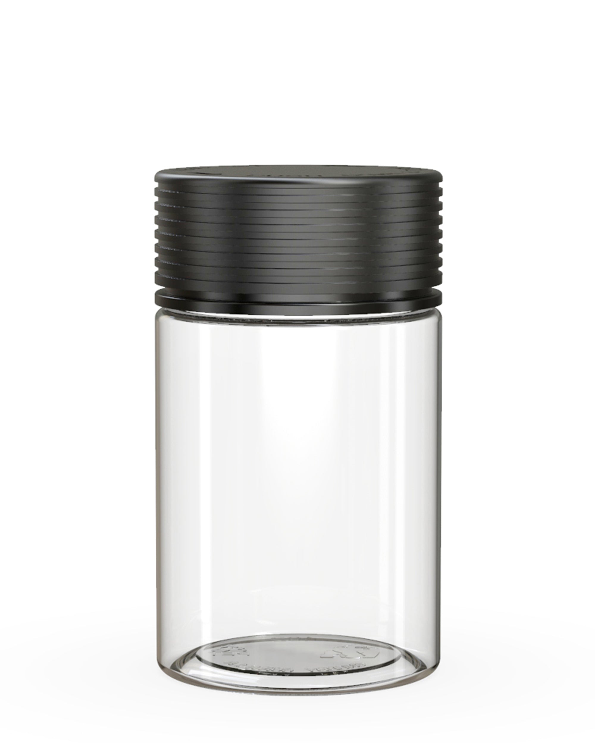 CHUBBY GORILLA | Child Resistant Clear Plastic Spiral Jar w/ Black Cap | 55mm - 5oz - 300 Count