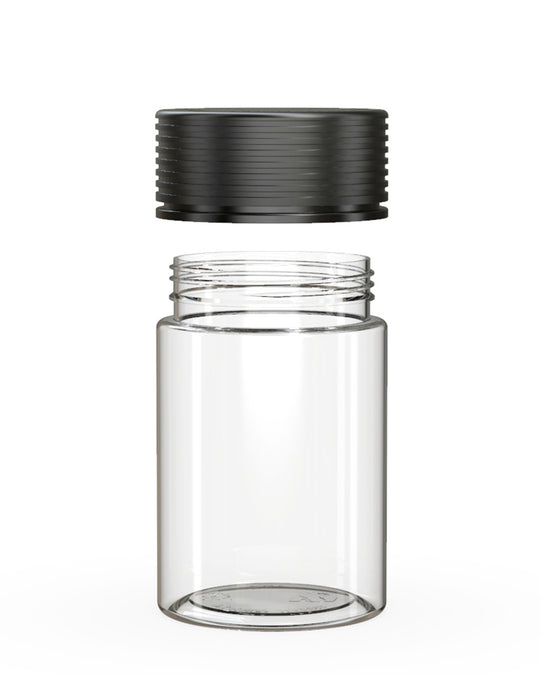 CHUBBY GORILLA | Child Resistant Clear Plastic Spiral Jar w/ Black Cap | 55mm - 5oz - 300 Count