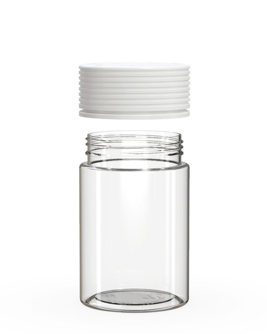 CHUBBY GORILLA | Child Resistant Clear Plastic Spiral Jar w/ White Cap | 55mm - 5oz - 300 Count