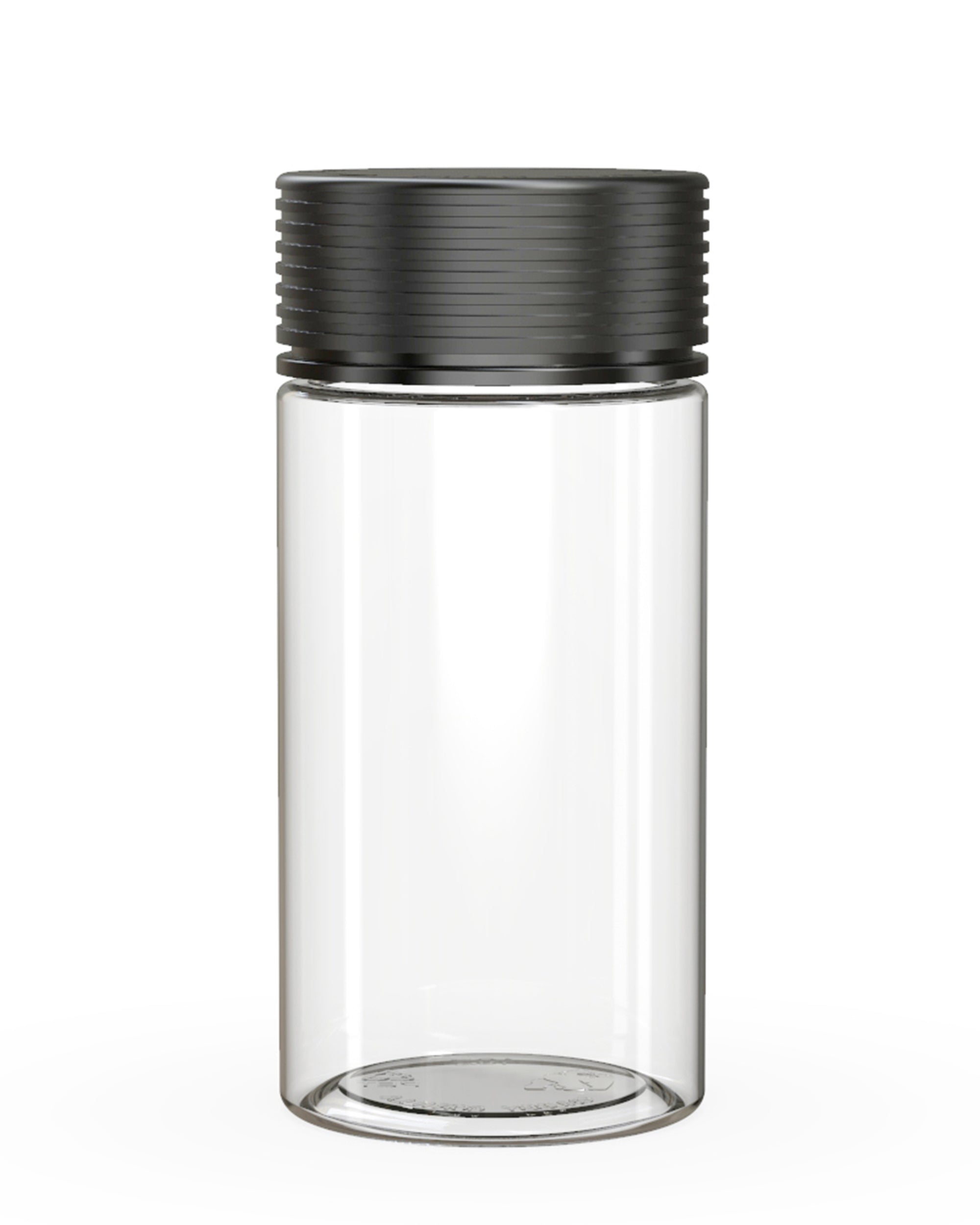 CHUBBY GORILLA | Child Resistant Clear Plastic Spiral Jar w/ Black Cap | 55mm - 6oz - 300 Count