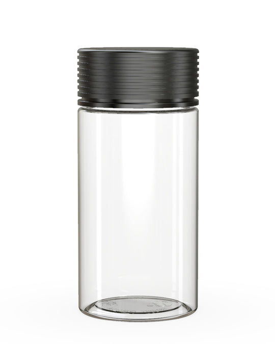 CHUBBY GORILLA | Child Resistant Clear Plastic Spiral Jar w/ Black Cap | 55mm - 6oz - 300 Count