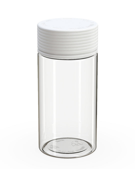 CHUBBY GORILLA | Child Resistant Clear Plastic Spiral Jar w/ White Cap | 55mm - 6oz - 300 Count