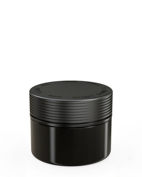 CHUBBY GORILLA | Child Resistant Black Plastic Spiral XL Jar w/ Black Cap | 92.5mm - 7.5oz - 100 Count