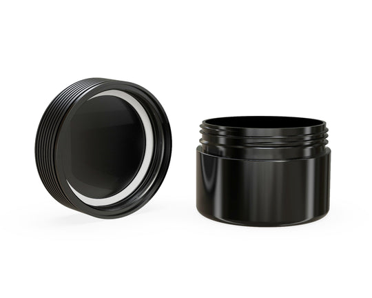 CHUBBY GORILLA | Child Resistant Black Plastic Spiral XL Jar w/ Black Cap | 92.5mm - 7.5oz - 100 Count