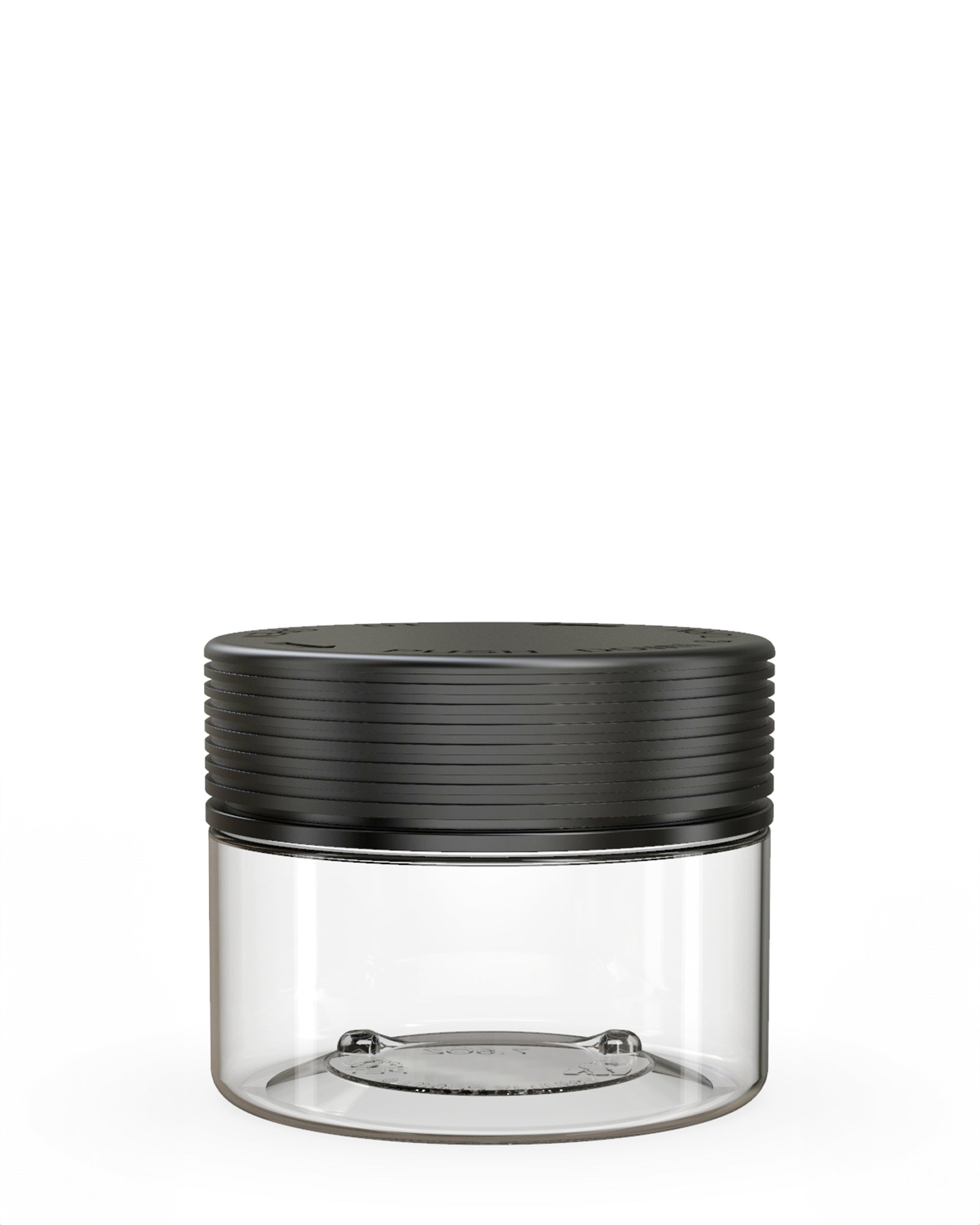 CHUBBY GORILLA | Child Resistant Clear Plastic Spiral XL Jar w/ Black Cap | 92.5mm - 7.5oz - 100 Count