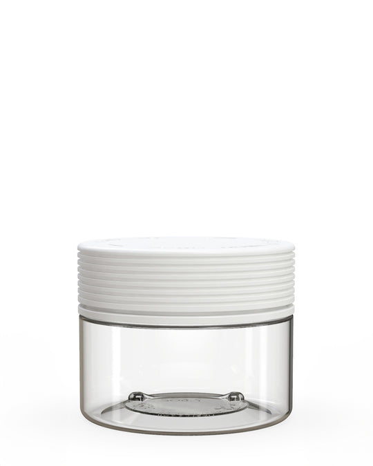 CHUBBY GORILLA | Child Resistant Clear Plastic Spiral XL Jar w/ White Cap | 92.5mm - 7.5oz - 100 Count