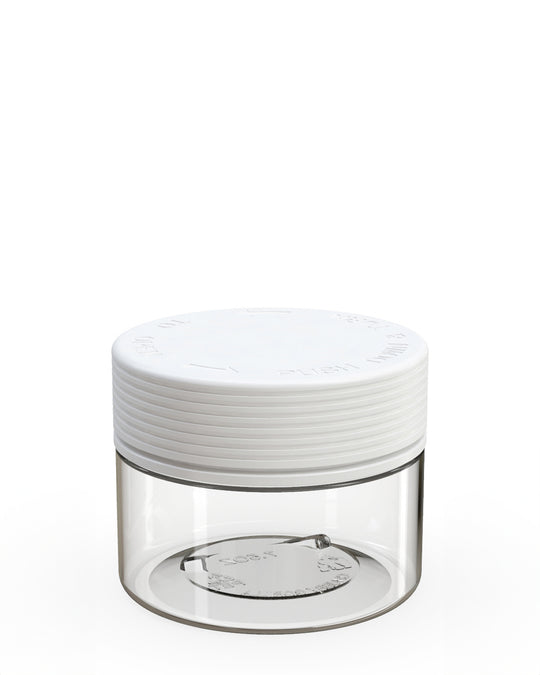 CHUBBY GORILLA | Child Resistant Clear Plastic Spiral XL Jar w/ White Cap | 92.5mm - 7.5oz - 100 Count