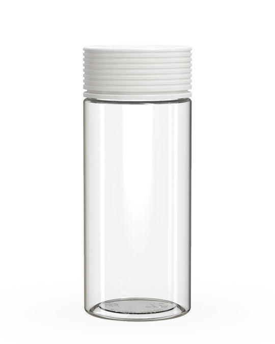 CHUBBY GORILLA | Child Resistant Clear Plastic Spiral Jar w/ White Cap | 55mm - 8oz - 200 Count