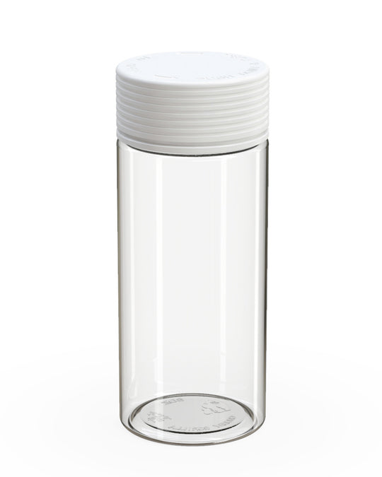 CHUBBY GORILLA | Child Resistant Clear Plastic Spiral Jar w/ White Cap | 55mm - 8oz - 300 Count