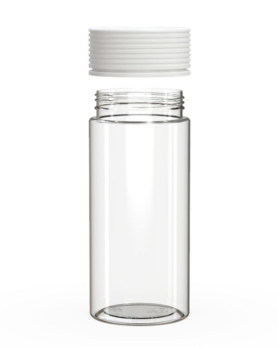 CHUBBY GORILLA | Child Resistant Clear Plastic Spiral Jar w/ White Cap | 55mm - 8oz - 300 Count