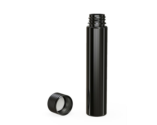 CHUBBY GORILLA | Child Resistant Black Plastic Spiral Pre-Roll Tubes w/ Black Cap | 25mm - 115mm - 200 Count