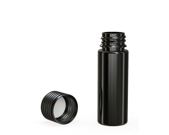 CHUBBY GORILLA | Child Resistant Black Plastic Spiral Pre-Roll Tubes w/ Black Cap | 25mm - 65mm - 400 Count