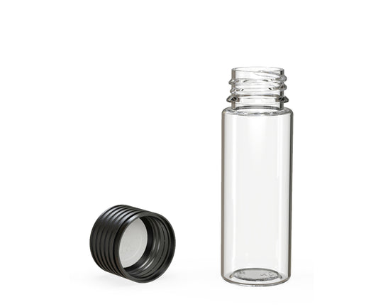 CHUBBY GORILLA | Child Resistant Clear Plastic Spiral Pre-Roll Tubes w/ Black Cap | 25mm - 65mm - 400 Count