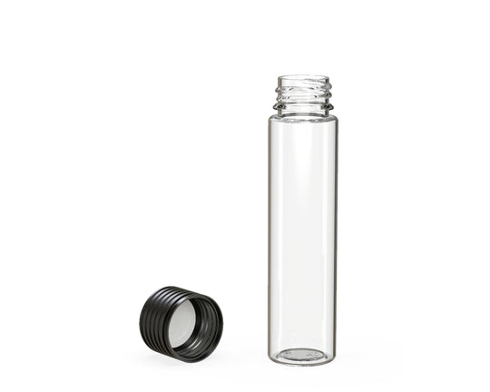 CHUBBY GORILLA | Child Resistant Clear Plastic Spiral Pre-Roll Tubes w/ Black Cap | 25mm - 95mm - 300 Count