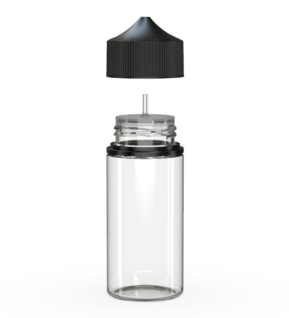 CHUBBY GORILLA | Child Resistant Unicorn V3 PET Dropper Bottles w/ Black Lid | 100mL - Clear - 400 Count - 2