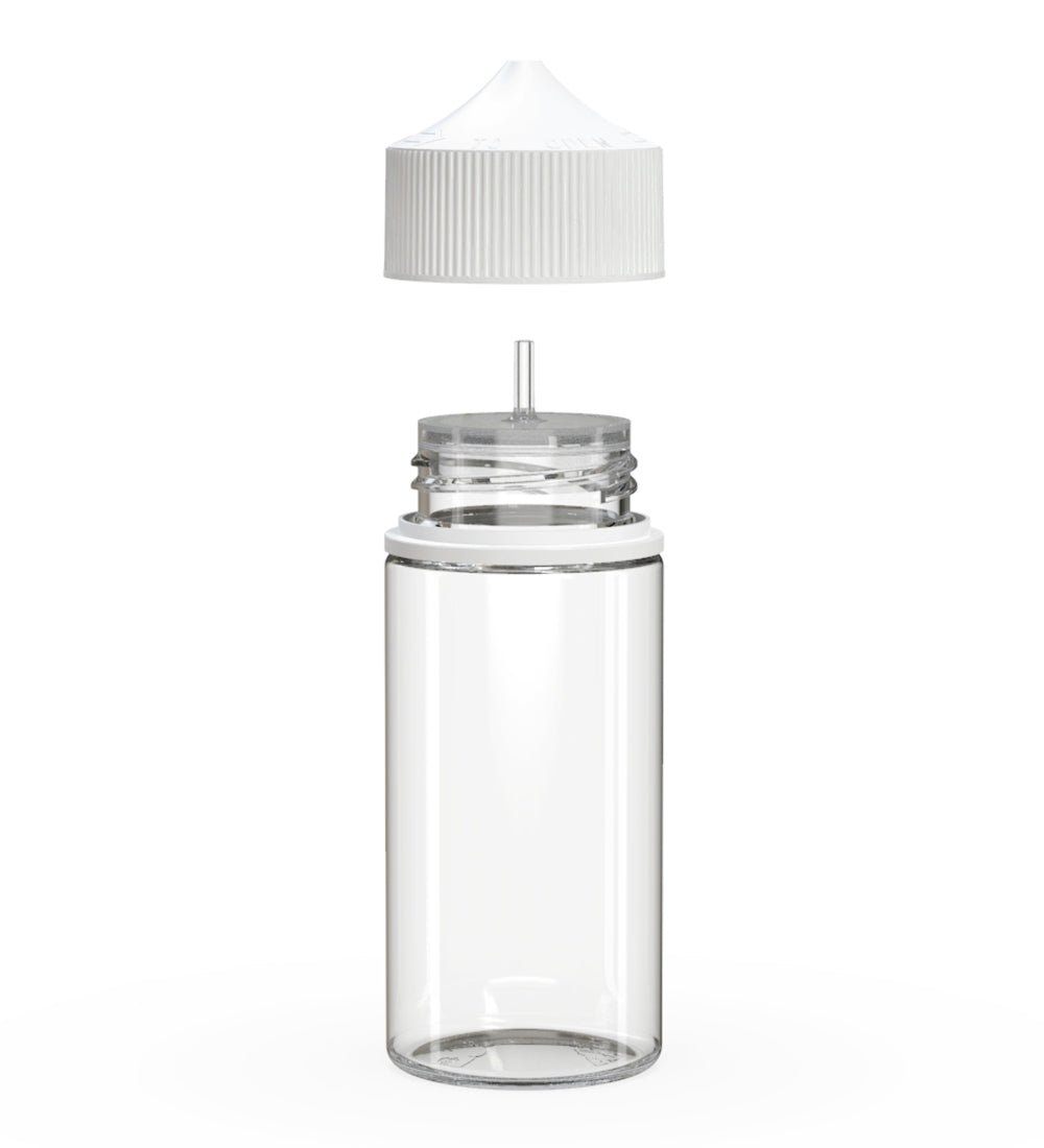 CHUBBY GORILLA | Child Resistant Unicorn V3 PET Dropper Bottles w/ White Lid | 100mL - Clear - 400 Count - 2