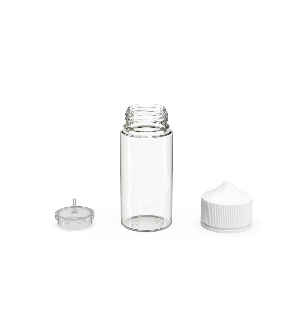 CHUBBY GORILLA | Child Resistant Unicorn V3 PET Dropper Bottles w/ White Lid | 100mL - Clear - 400 Count - 4