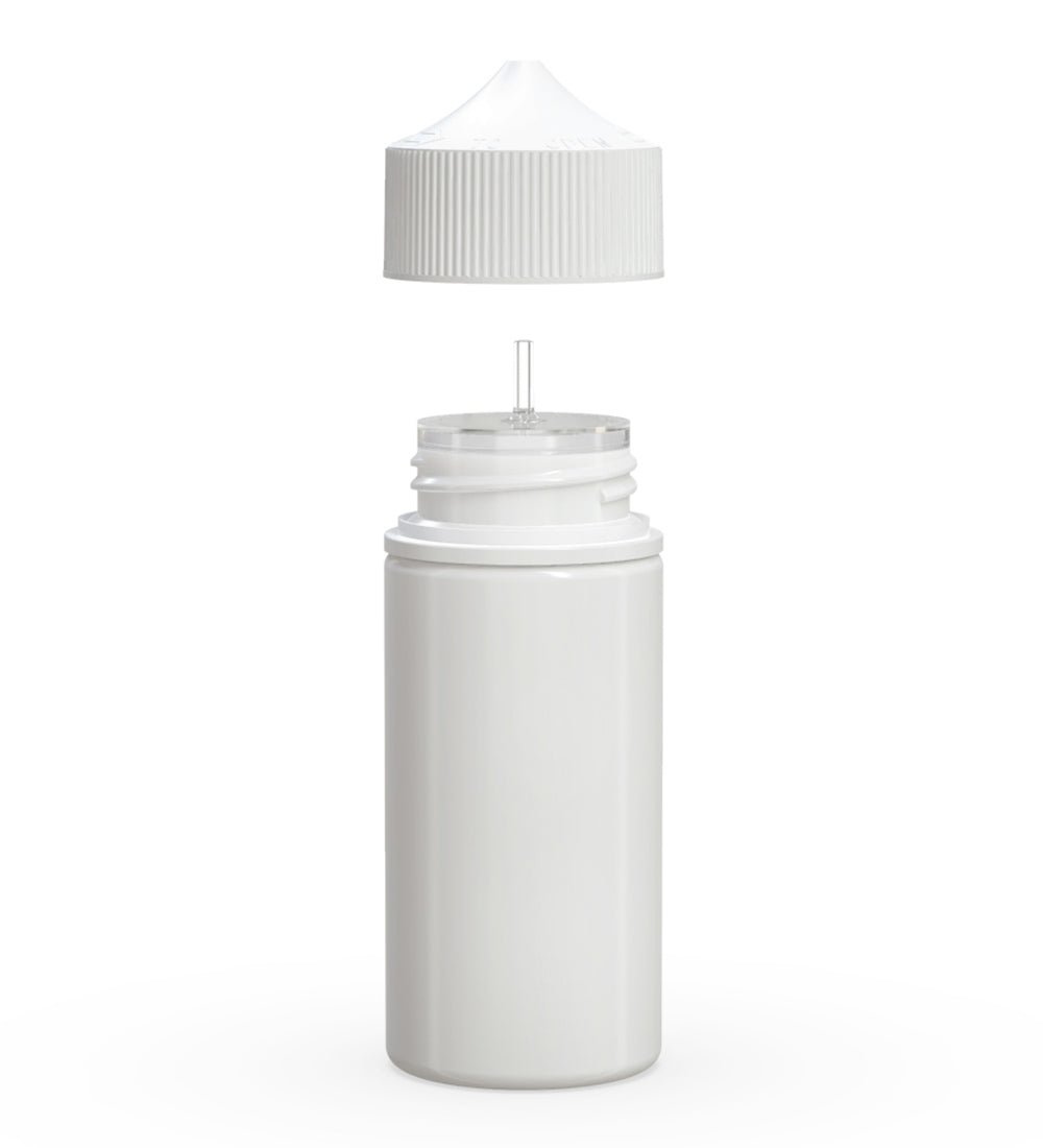 CHUBBY GORILLA | Child Resistant Unicorn V3 PET Dropper Bottles w/ White Lid | 100mL - White - 400 Count - 2