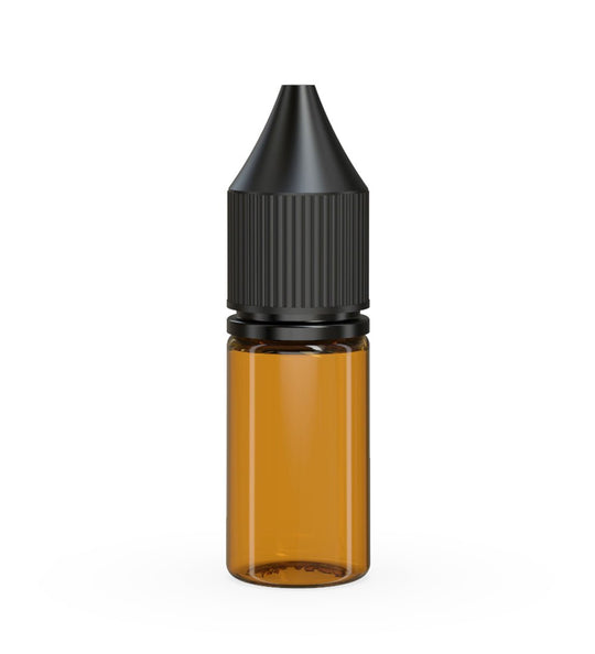 CHUBBY GORILLA | Child Resistant Unicorn V3 PET Dropper Bottles w/ Black Lid | 10mL - Amber - 2000 Count - 1