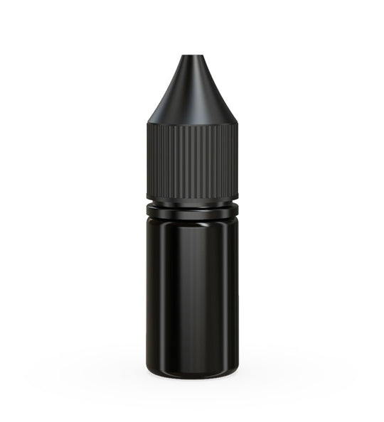 CHUBBY GORILLA Child Resistant Unicorn V3 PET Dropper Bottles w/ Black Lid | 10mL - Opaque Black | Sample - 1