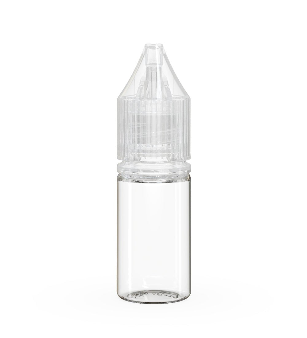 CHUBBY GORILLA | Child Resistant Unicorn V3 PET Dropper Bottles w/ Clear Lid | 10mL - Clear - 2000 Count - 1