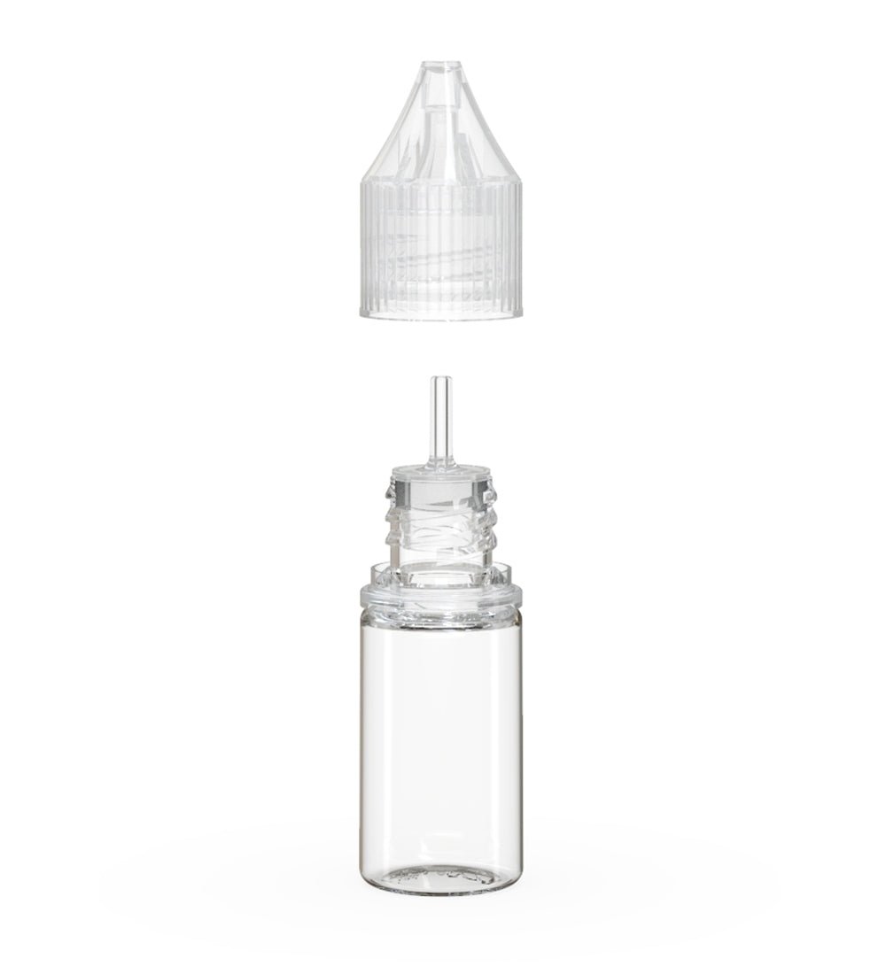 CHUBBY GORILLA | Child Resistant Unicorn V3 PET Dropper Bottles w/ Clear Lid | 10mL - Clear - 2000 Count - 2