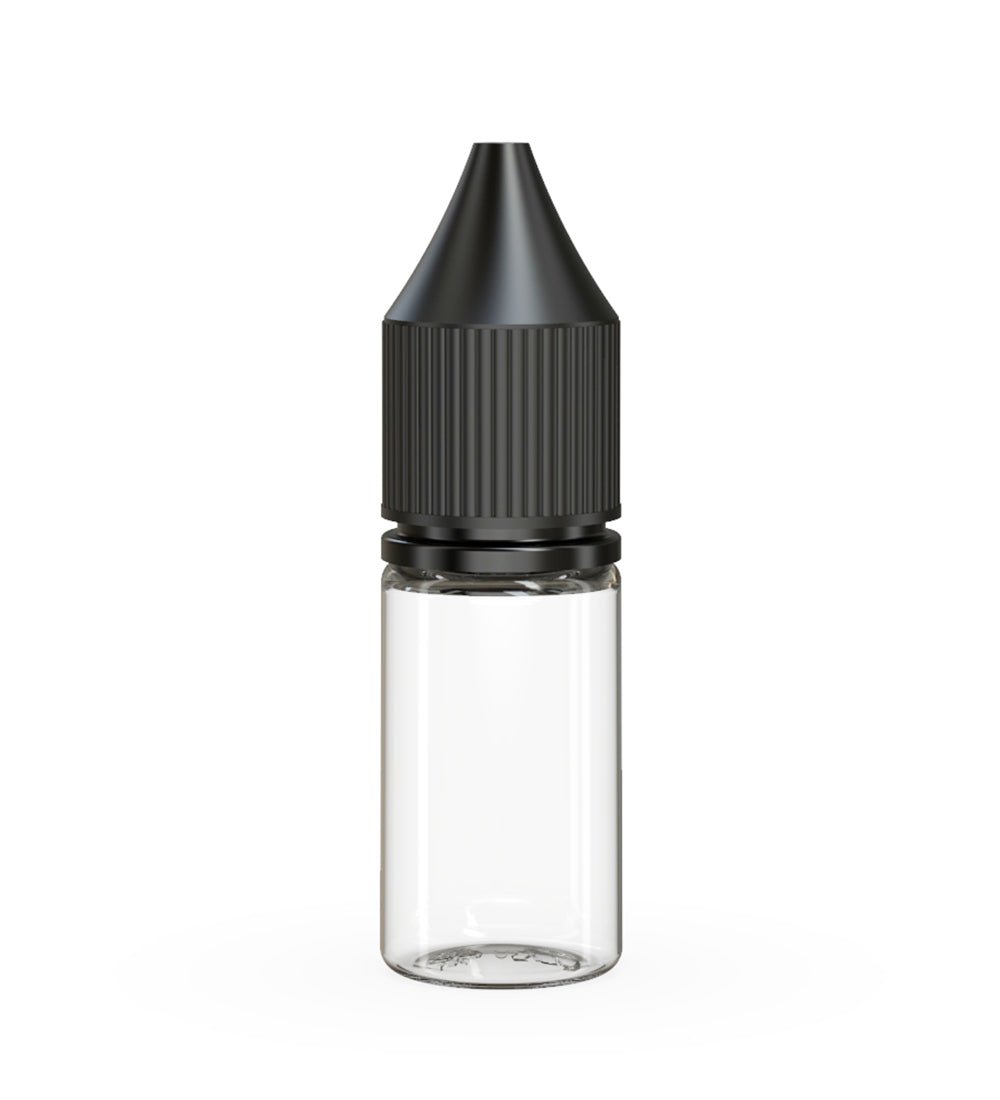 CHUBBY GORILLA | Child Resistant Unicorn V3 PET Dropper Bottles w/ Black Lid | 10mL - Clear - 2000 Count - 1