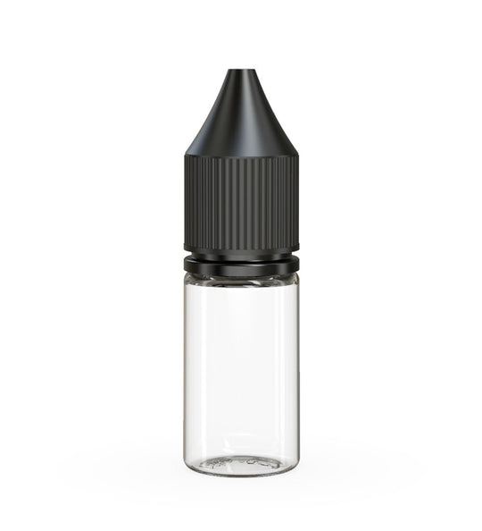 CHUBBY GORILLA | Child Resistant Unicorn V3 PET Dropper Bottles w/ Black Lid | 10mL - Clear - 2000 Count - 1