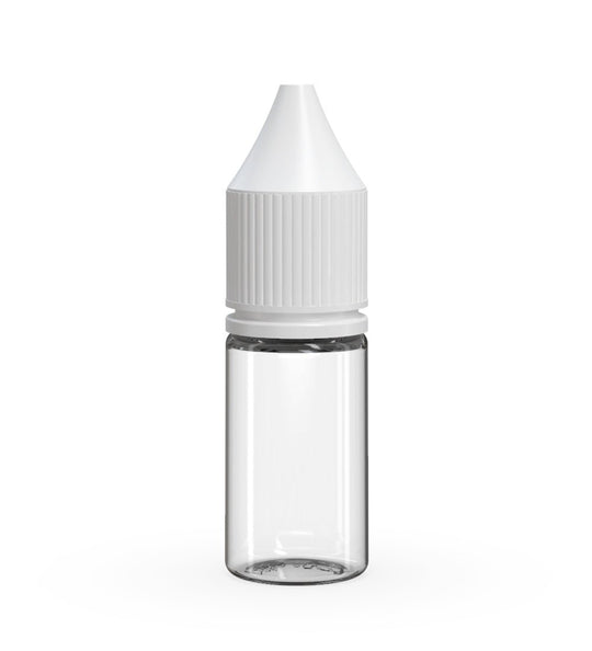 CHUBBY GORILLA | Child Resistant Unicorn V3 PET Dropper Bottles w/ White Lid | 10mL - Clear - 2000 Count - 1