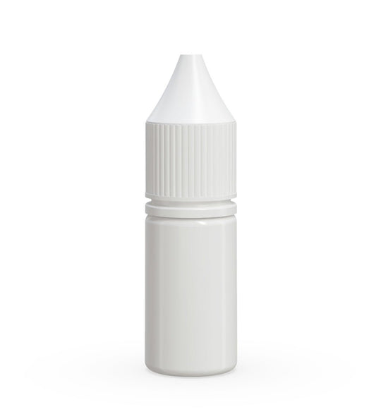 CHUBBY GORILLA | Child Resistant Unicorn V3 PET Dropper Bottles w/ White Lid | 10mL - White - 2000 Count - 1