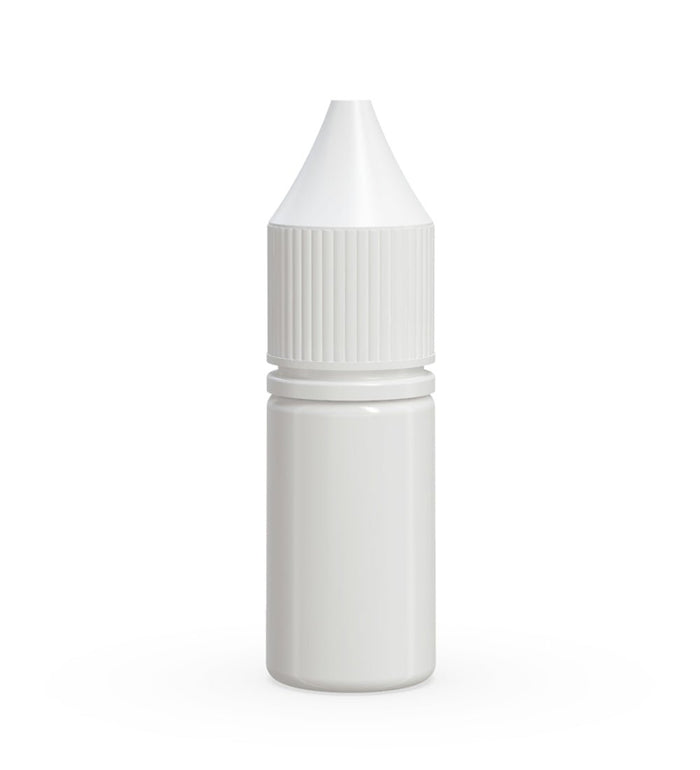 CHUBBY GORILLA Child Resistant Unicorn V3 PET Dropper Bottles White | 10mL - w/ White Lid | Sample Image