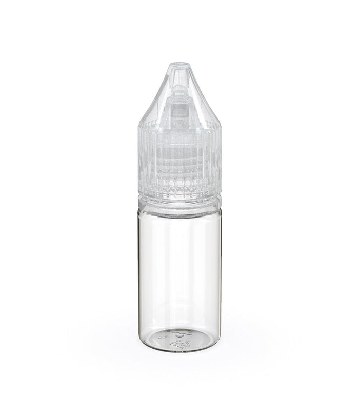 CHUBBY GORILLA Child Resistant Unicorn V3 PET Dropper Bottles w/ Clear Reducer | 10mL - Clear | Sample Image