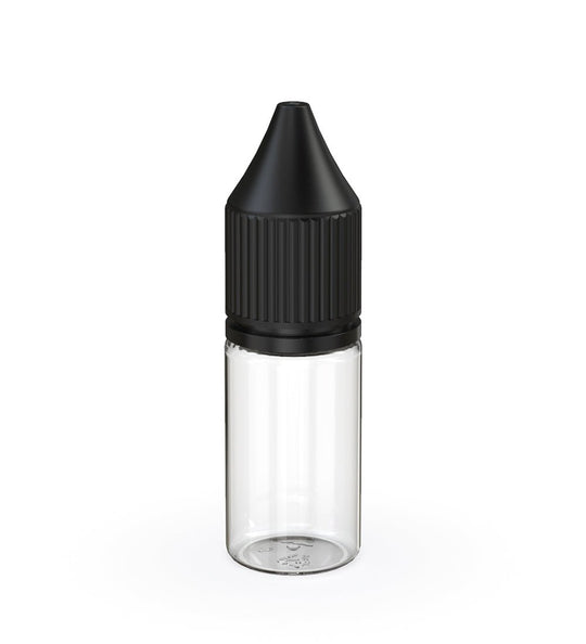 CHUBBY GORILLA Child Resistant Unicorn V3 PET Dropper Bottles w/ Black Reducer | 10mL - Clear | Sample - 1