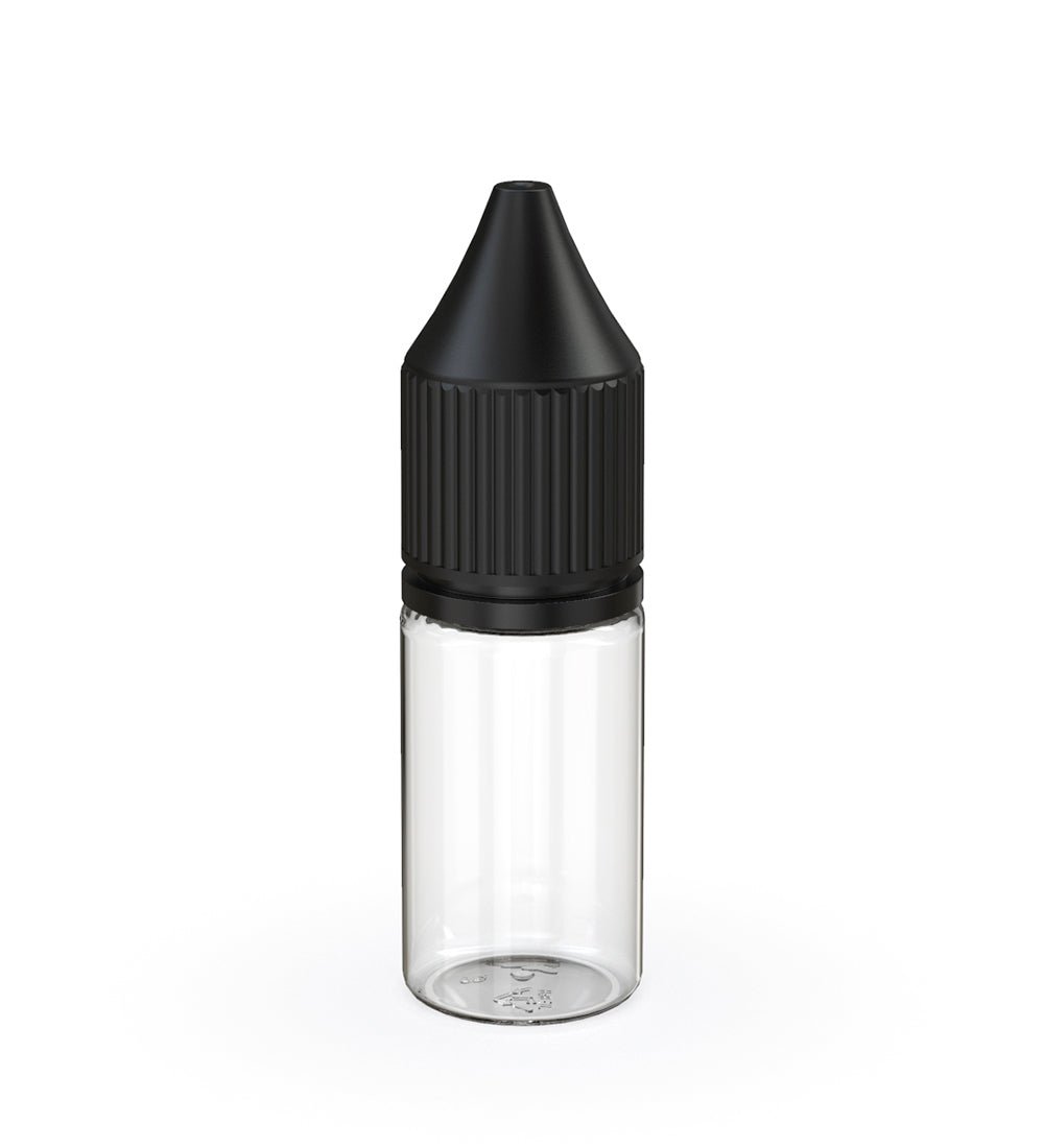 CHUBBY GORILLA | Child Resistant Unicorn V3 PET Dropper Bottles w/ Black Reducer | 10mL - Clear - 2000 Count - 1