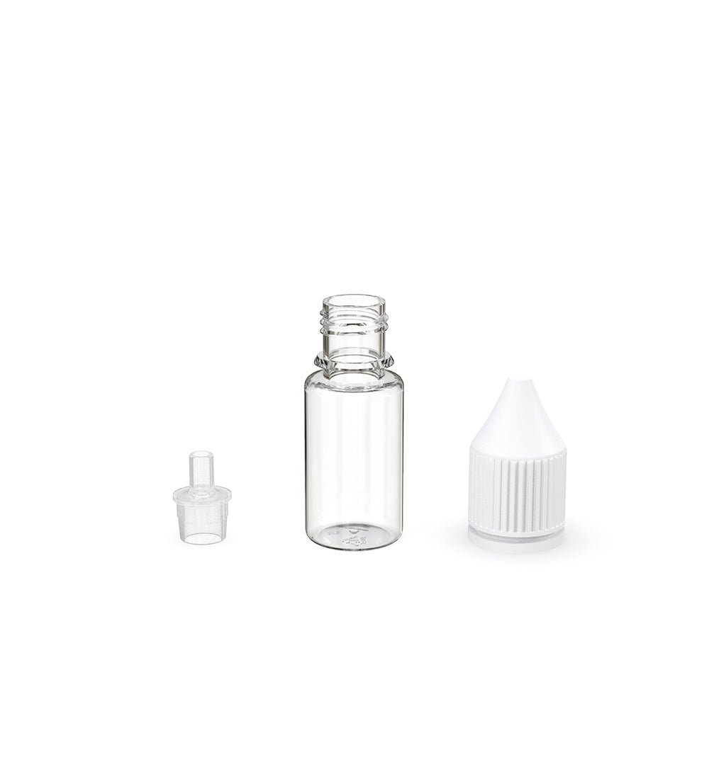 CHUBBY GORILLA | Child Resistant Unicorn V3 PET Dropper Bottles w/ White Reducer | 10mL - Clear - 2000 Count - 3